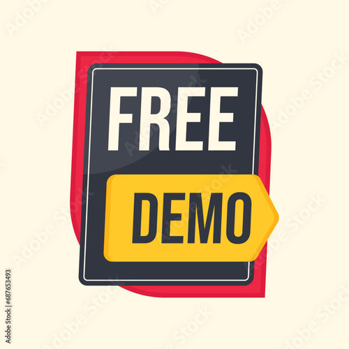 flat design free demo label clipart