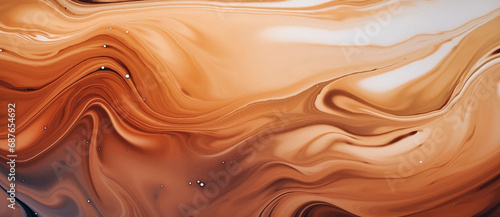 illustration Cappuccino and milk foam close up view. Generative AI image.