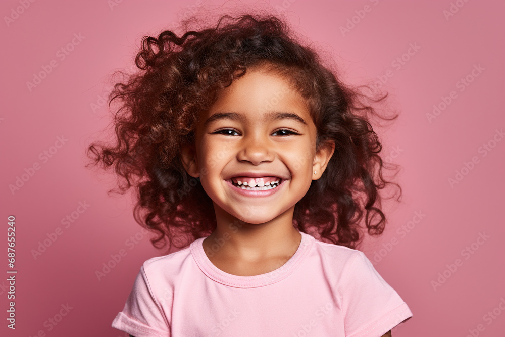 Child's portrait, radiant with a delightful smile. Child's portrait, radiant with a delightful smile.