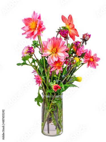 Wallpaper Mural Isolated dahlia flower arrangement in a glass vase Torontodigital.ca