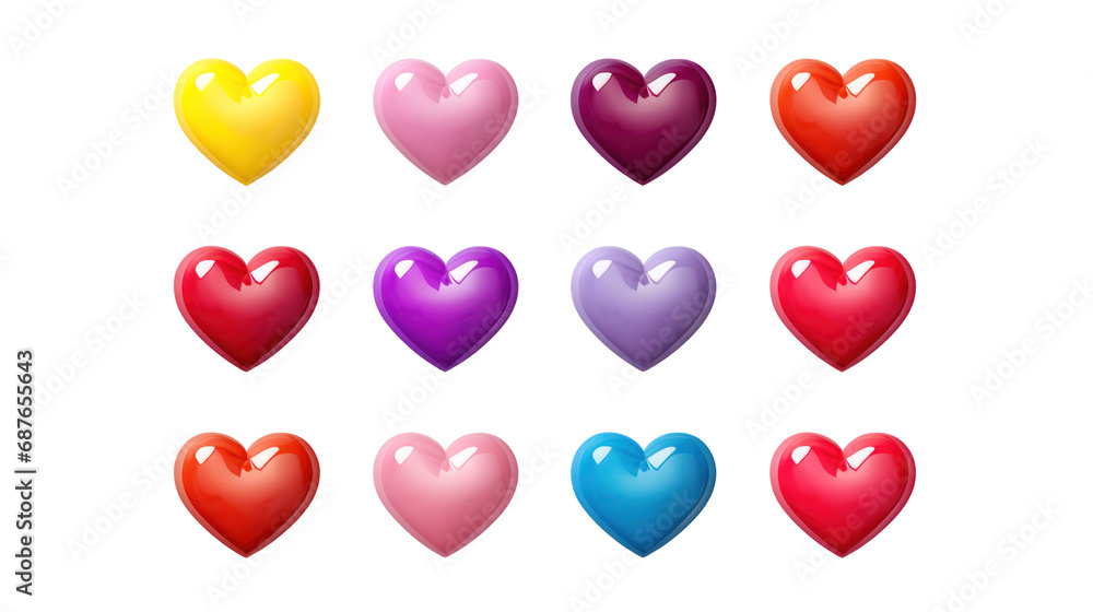 Collection of heart illustrations love symbol icon set love symbol ...