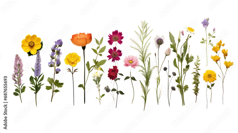 Spring flower drawing in vintage style. Isolated on transparent background PNG file.