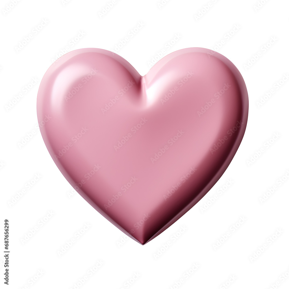 Pink heart isolated on transparent background. Symbol and shape of pink heart. Valentine's day or love. PNG