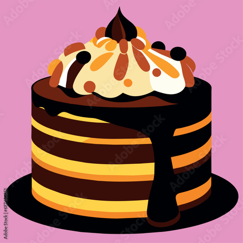 Chocolate cake with vanilla frosting