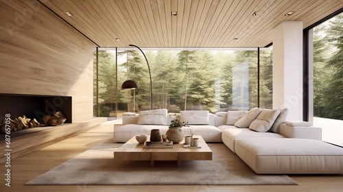Stylish living room with clean lines and modern furnishings.