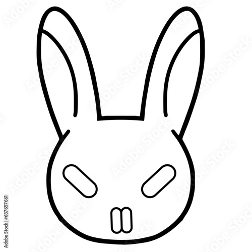 rabbit in doodle style in vector.cute animal in flat style.object for logo icon sticker