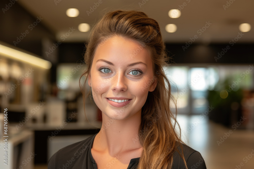 custom made wallpaper toronto digitalA woman in a black shirt smiles for the camera