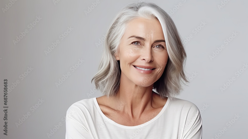 Fototapeta premium senior woman with gray hair