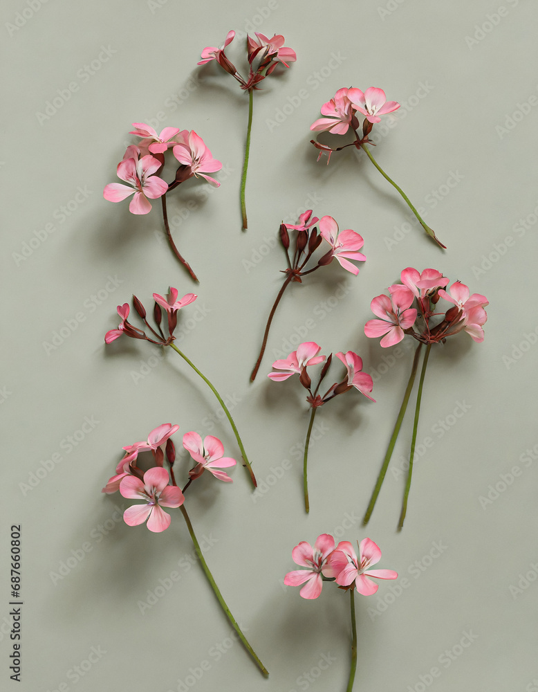 Studio floral display of Geranium Studio floral display of Geranium