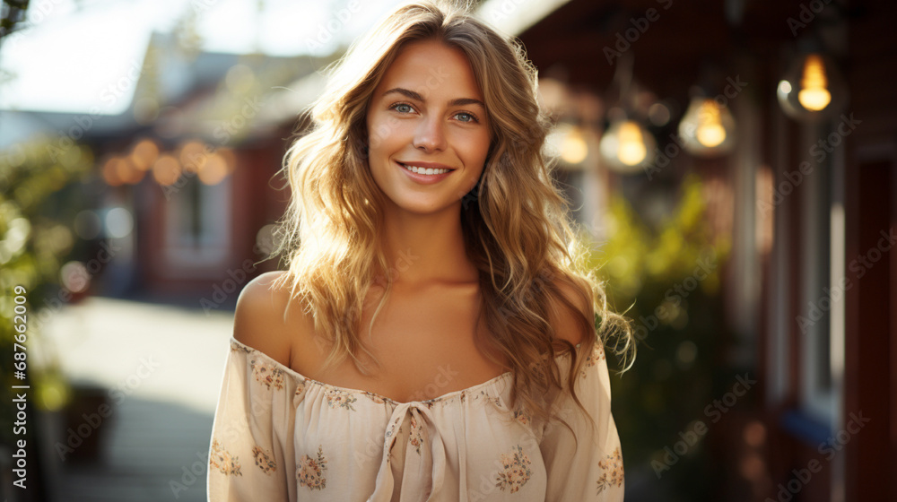 Finnish woman with a bright smile