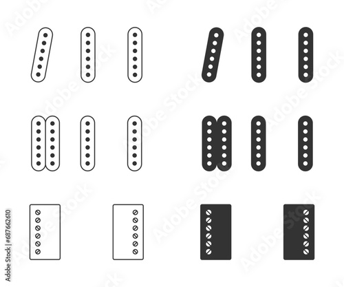Guitar pickups set. Vector illustration