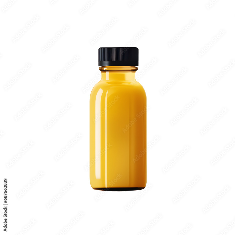 Bottle of orange juice isolated on png background
