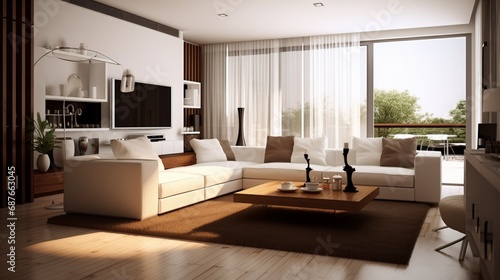 modern living room with fireplace © SAJJAD
