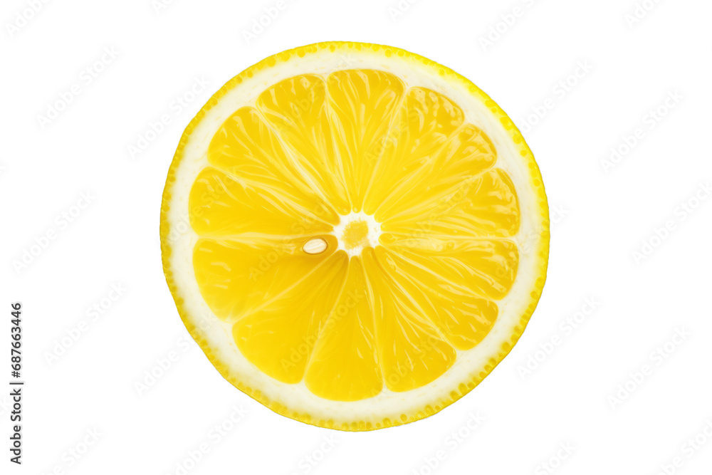 Vivid slice of lemon isolated on a transparent background, exemplifying freshness and citrus tang. Vivid slice of lemon isolated on a transparent background, exemplifying freshness and citrus tang.
