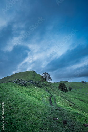 Landscape image of Chrome Hill in Autumn in Peak District National Park in English countryside photo