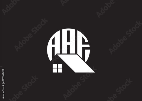 Real Estate Letter AAF Monogram Vector Logo.Home Or Building Shape AAF Logo. photo