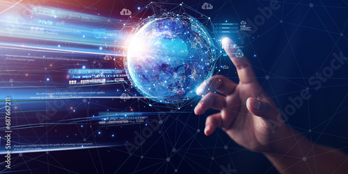innovation technology, cloud technology, engineering, community, businessman, communication, concept, connect, connection, continent, cyberspace, data, digital, earth, economic, financial, finger, gal