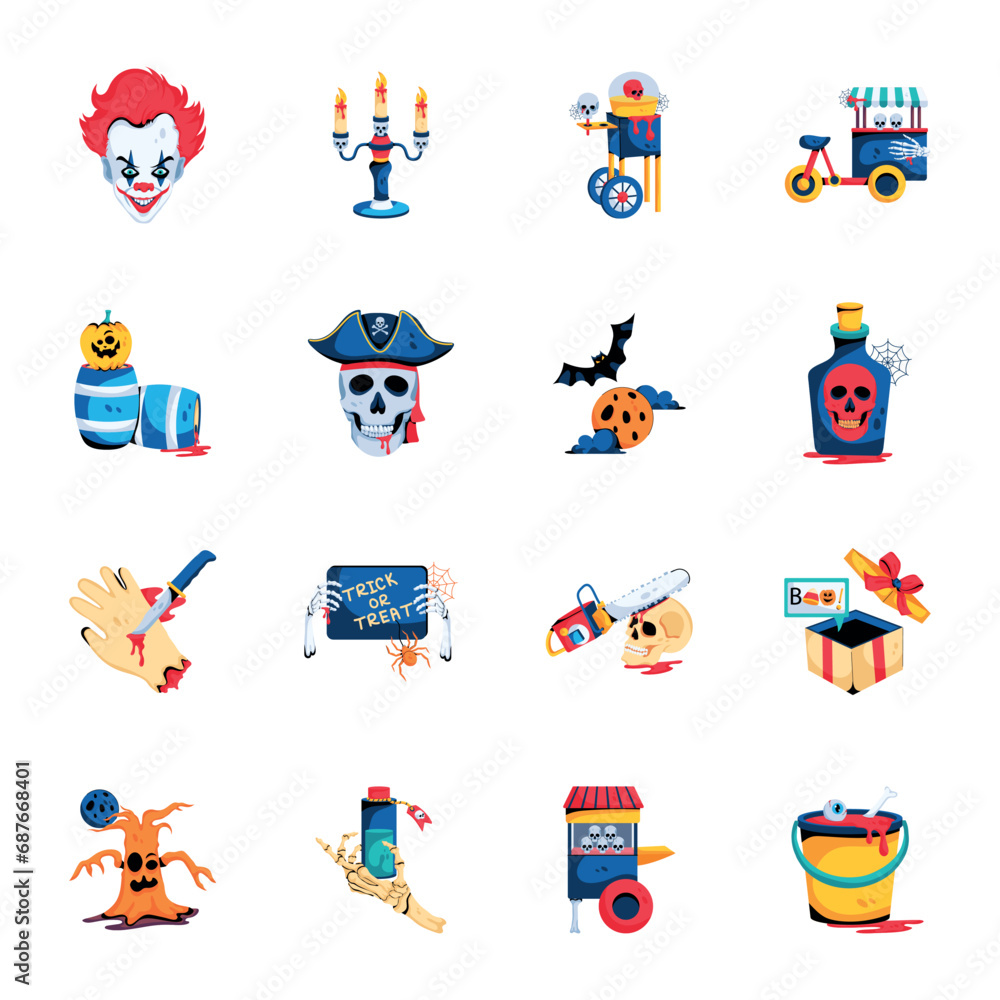 Modern Set of Spooky Flat Icons
Modern Set of Spooky Flat Icons