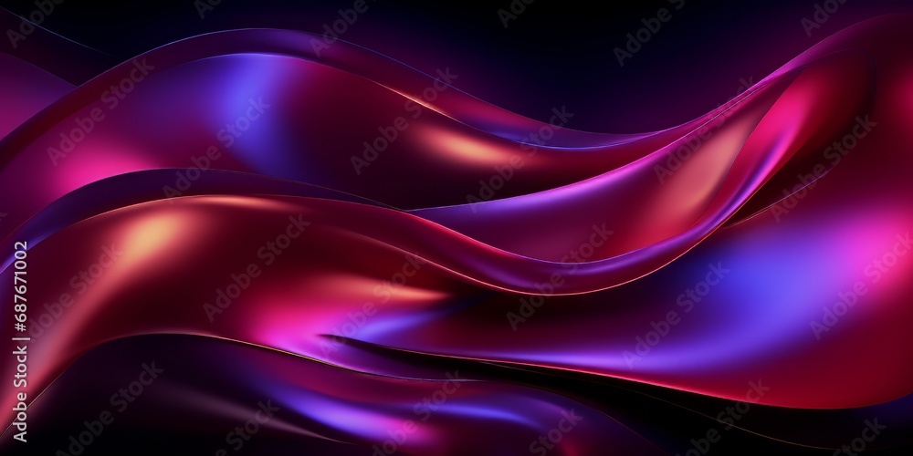 Fototapeta premium Abstract Wave Magic on a Dark Background black red blue background texture