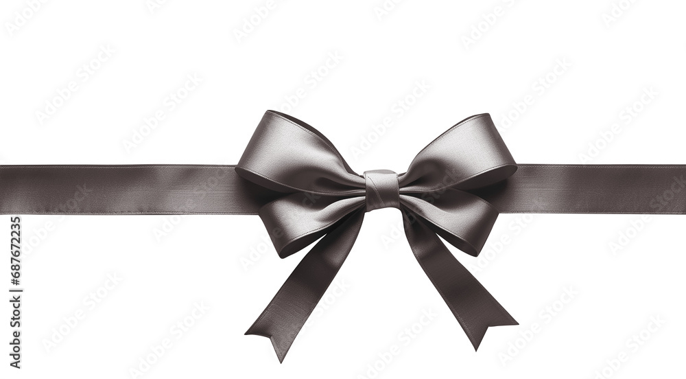 gift present ribbon with bow in center, top view, isolated on transparent background, PNG gift present ribbon with bow in center, top view, isolated on transparent background, PNG