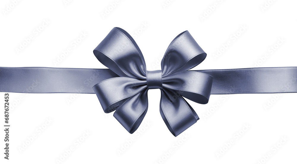 blue gift present ribbon with bow in center, top view, isolated on transparent background, PNG blue gift present ribbon with bow in center, top view, isolated on transparent background, PNG