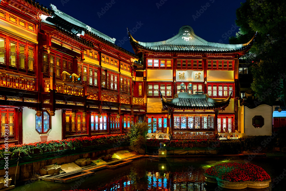ancient Chinese city at night