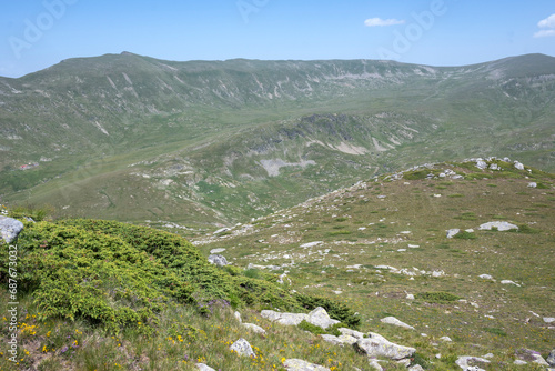 Summer Landscape of Rila Mountain near Kalin peak, Bulgaria photo