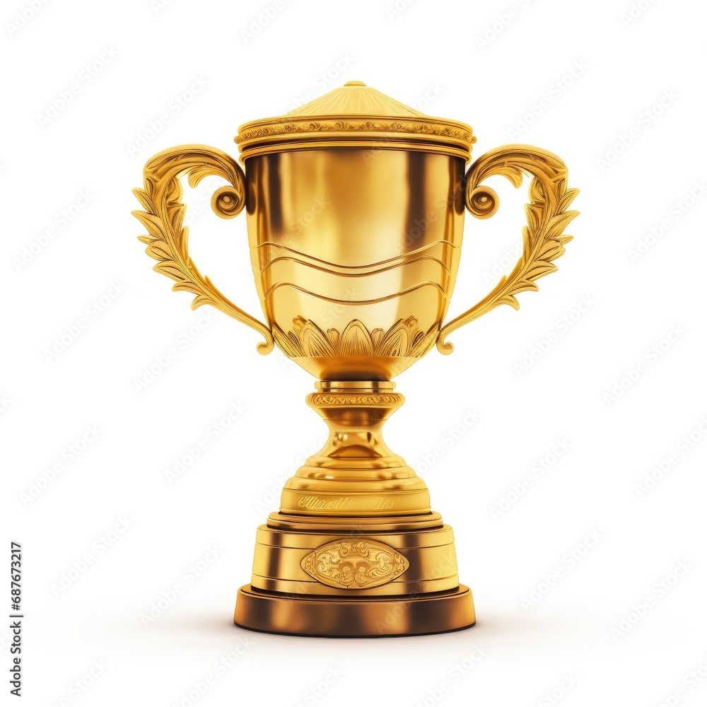 First Place Trophy on White Background First Place Trophy on White Background