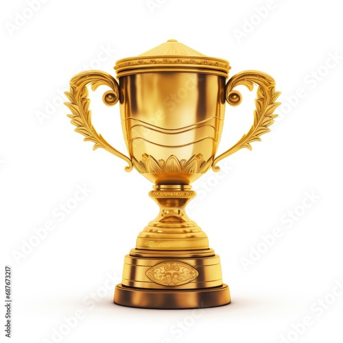 First Place Trophy on White Background