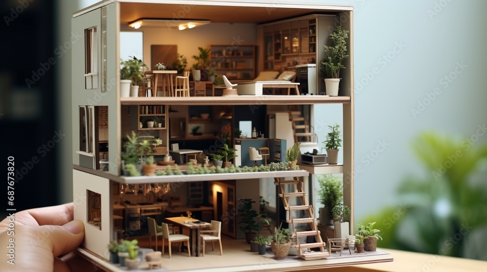 A compact urban miniature dwelling with innovative space-saving solutions.