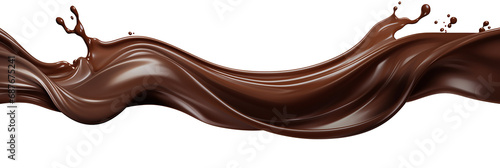 liquid hot chocolate wave on a white background