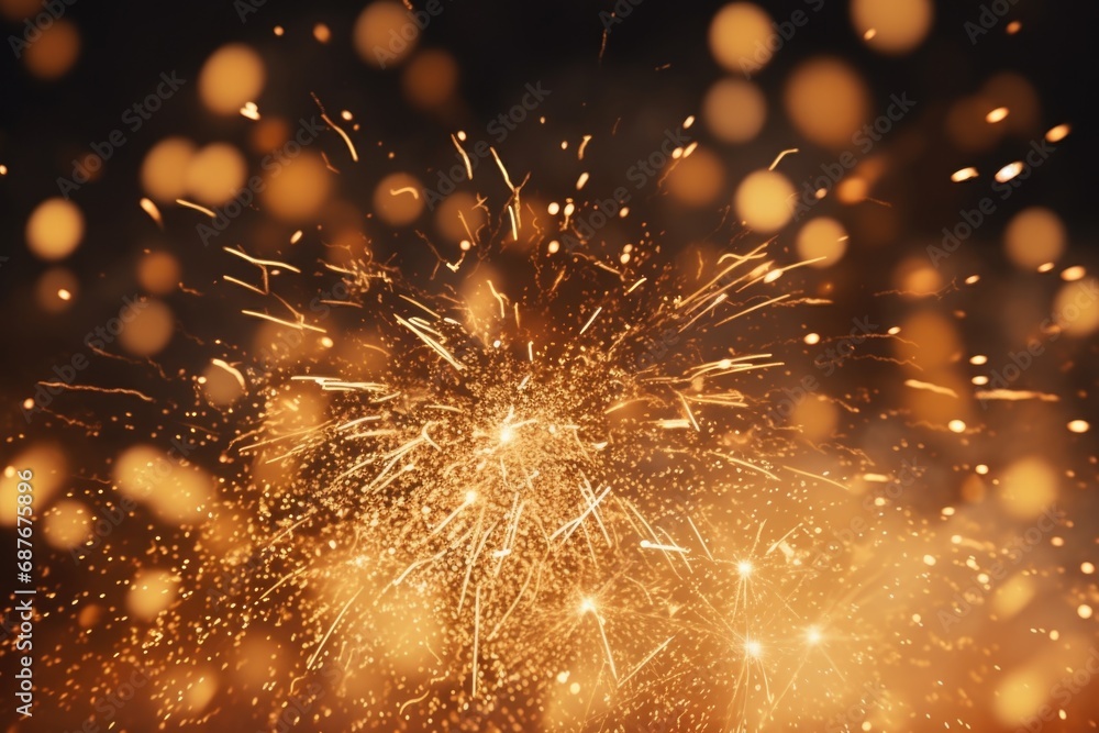 Fototapeta premium A close-up image of a firework illuminating the night sky. Perfect for celebrations and special occasions