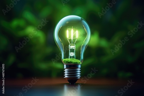 A light bulb with a plant inside. Can be used to represent growth, innovation, or sustainability