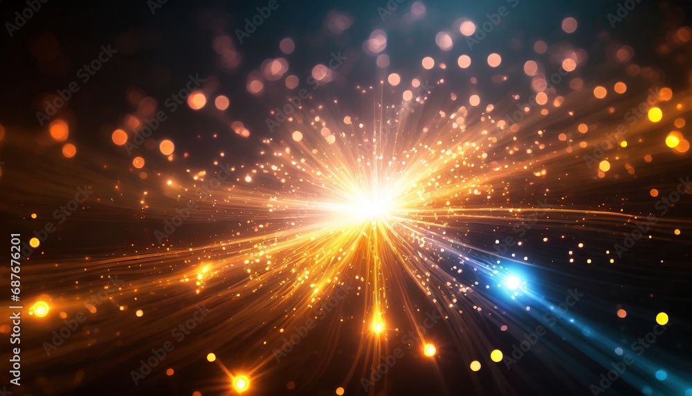 Glowing Energy. Abstract Background of Bursting Light and Particles Glowing Energy. Abstract Background of Bursting Light and Particles