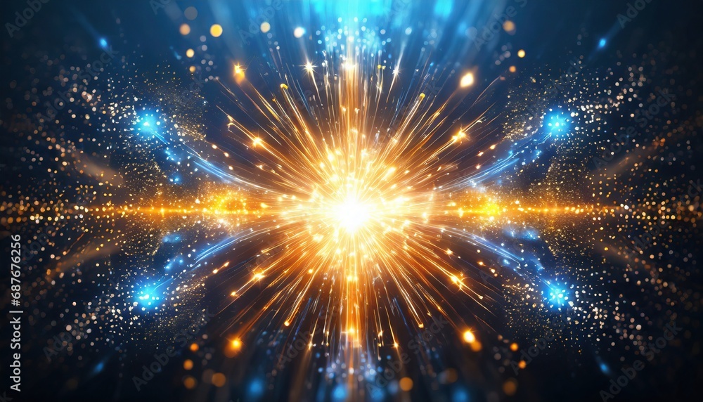Glowing Energy. Abstract Background of Bursting Light and Particles Glowing Energy. Abstract Background of Bursting Light and Particles