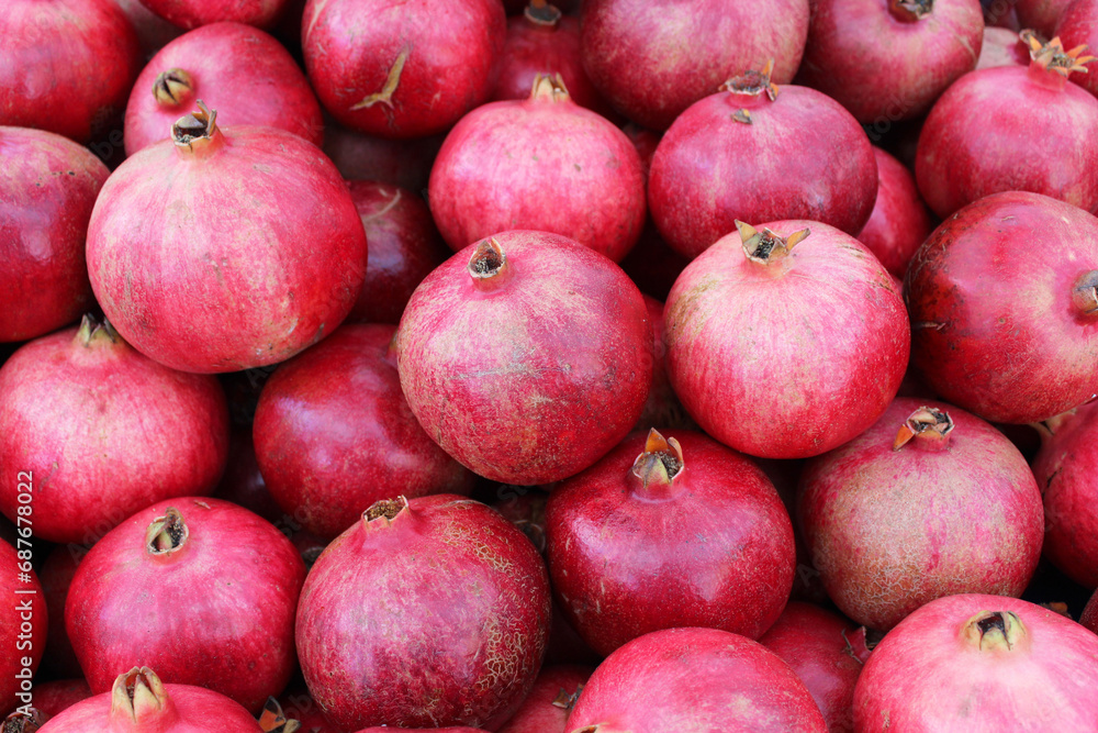 healthy food natural background with pomegranates healthy food natural background with pomegranates