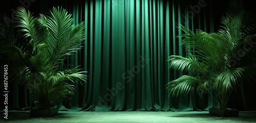 green room shadow of palm tree palm