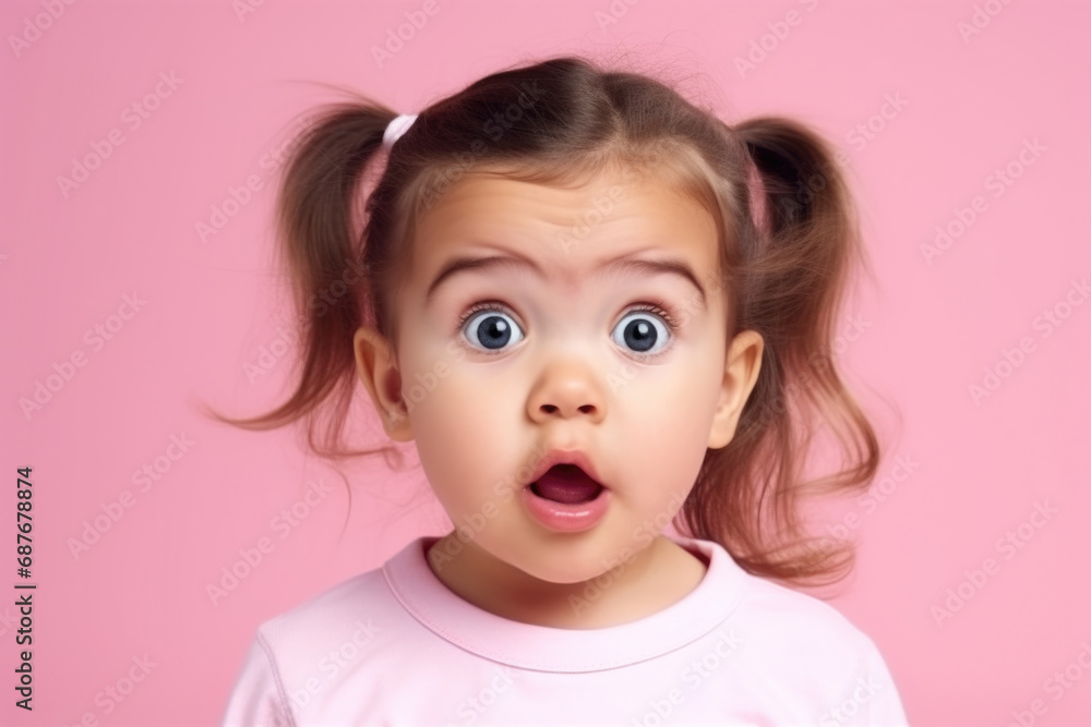 Little girl with surprised expression on her face. Perfect for capturing innocence and wonder of childhood. Little girl with surprised expression on her face. Perfect for capturing innocence and wonder of childhood.
