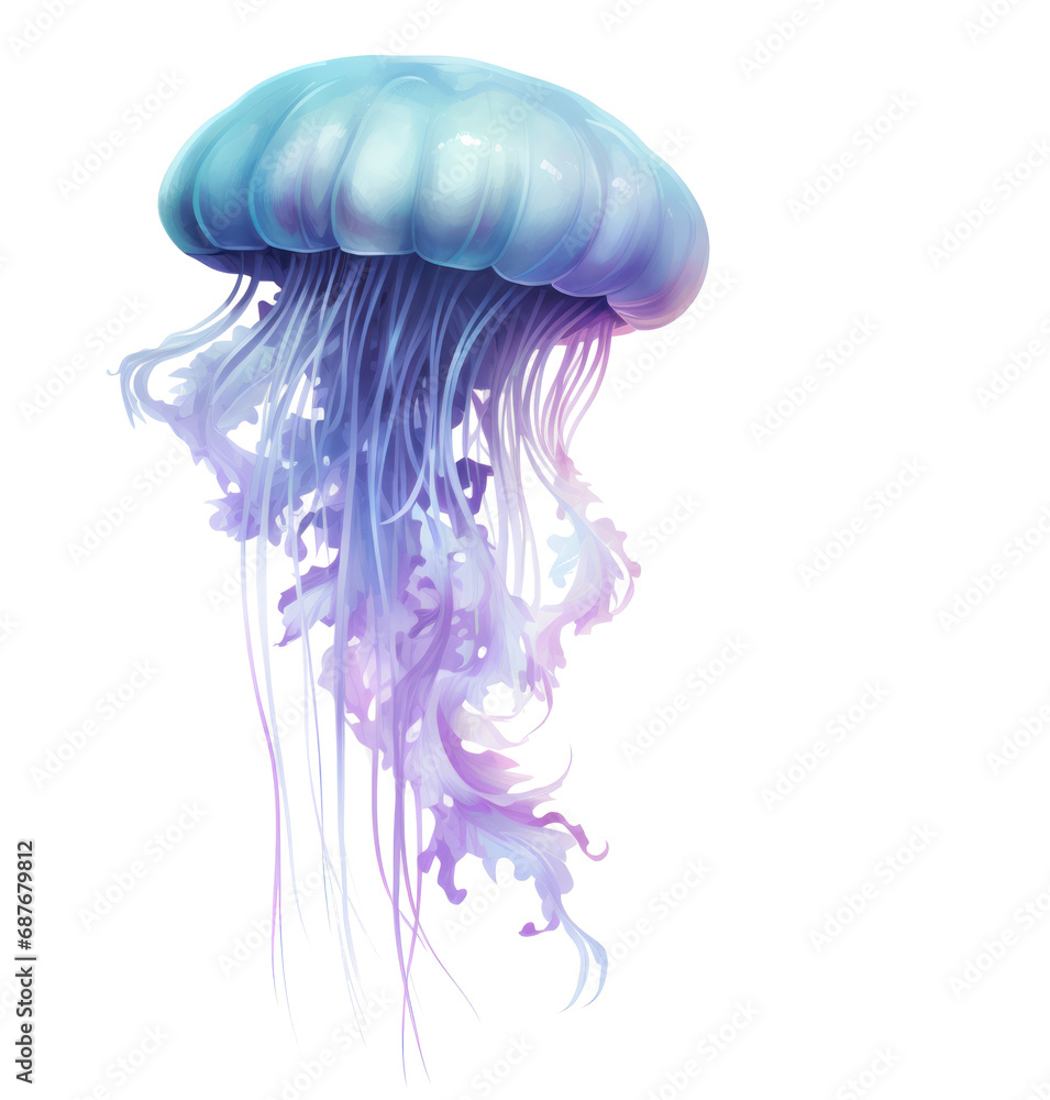 Fototapeta premium a purple and blue jellyfish