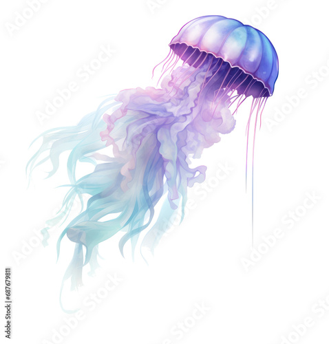 a purple and blue jellyfish