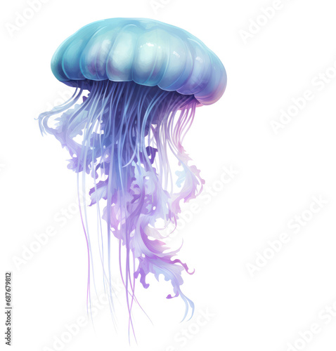 a purple and blue jellyfish