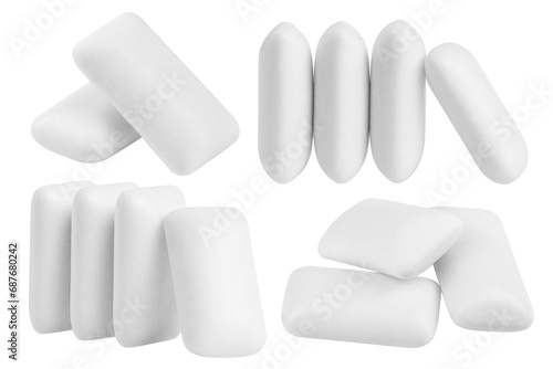 chewing gum isolated on white background, full depth of field photo