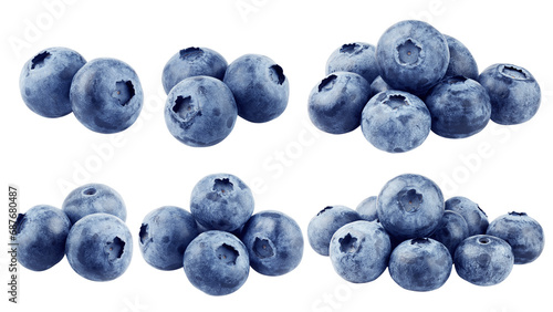 Blueberry isolated on white background, full depth of field