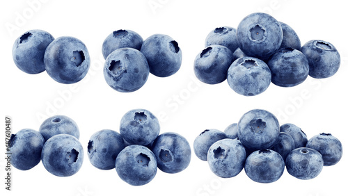 Fototapeta Naklejka Na Ścianę i Meble -  Blueberry isolated on white background, full depth of field