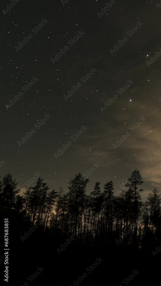 Time lapse of moving stars and clouds in night sky Time lapse of moving stars and clouds in night sky