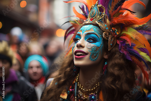 festive Mardi Gras street scene © PhotoRK