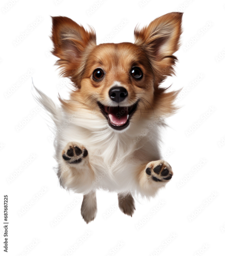 a small dog jumping around isolated a small dog jumping around isolated