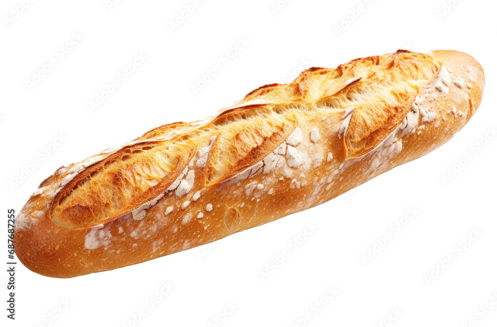 a french baked bread on a white background, a french baked bread on a white background,