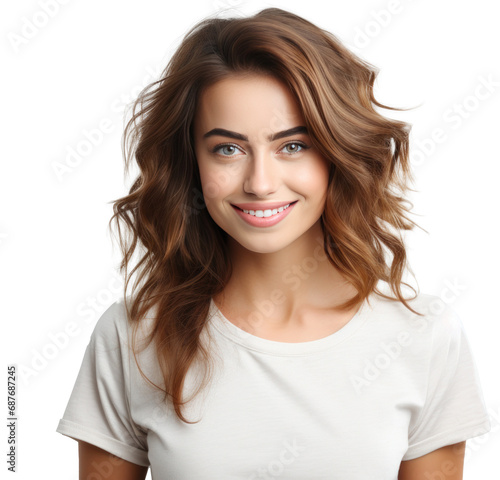 a smiling young women in a gray shirt