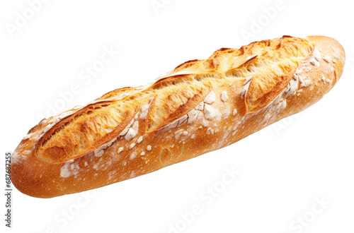 a french baked bread on a white background,